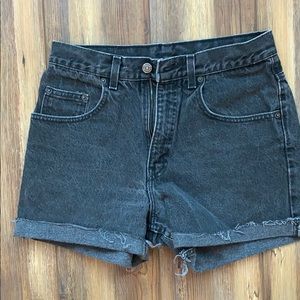black jean cutoff shorts